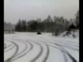BMW X5 drifting in the snow