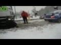Behold, the Power of Subaru  WRX STI tows semi out of snow