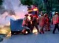 Car fire caused by fireworks