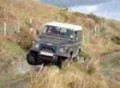 Landrover defender v8 on rocks in wild wales