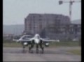 SAAB Gripens taxiing to parking.