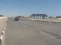 Smoking tyres on a Mazda in Swakopmund