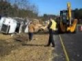 Truck Flips On U.S. 1