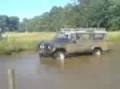 land rover 110 in the lake at billing aquadrome