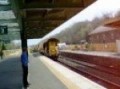 meldon quarry ballast train departing Okehampton