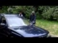 subaru drifting ,guy on the roof