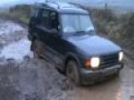 Meggy being silly in the landrover